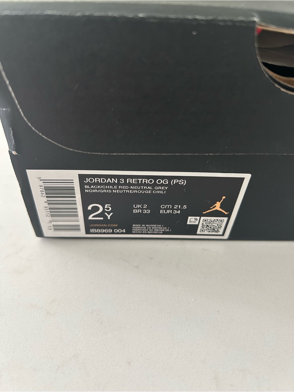 Jordan 3 Retro OG “Rare Air” | Low Black/Blue/Gray Sneakers | Size 2.5Y - Picture 8 of 9